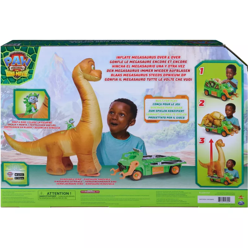 SPINMASTER Paw Patrol Dino Rescue Rocky's Megasaurus transportné vozidlo