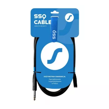 SSQ JSG5 - 3,5mm na 6,3mm stereo jack audiokábel, 5m, čierny
