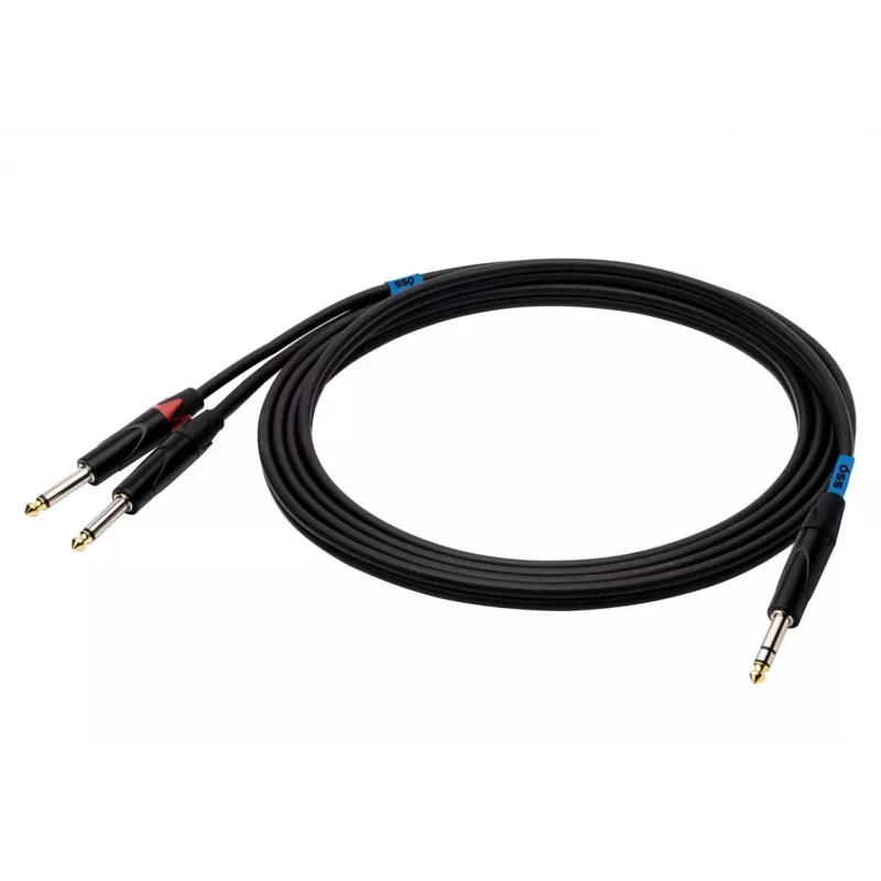 SSQ JSJM2 SS-1453 kábel jack stereo - 2x jack mono 2 m čierny