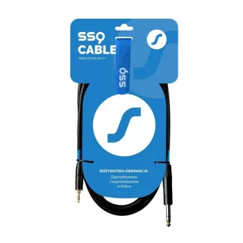SSQ MiJS2 - 3,5mm na 6,3mm stereo jack audio kábel, 2m, čierny