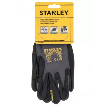 Stanley SY510L-QS pracovné rukavice, veľkosť L (9) - syntetická kožená dlaň, spandexový chrbát, neoprénová manžeta, certifikované EN 388, čierna/žltá