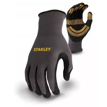 Stanley SY510L-QS pracovné rukavice, veľkosť L (9) - syntetická kožená dlaň, spandexový chrbát, neoprénová manžeta, certifikované EN 388, čierna/žltá