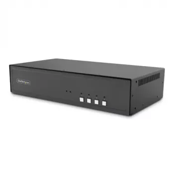 StarTech.com Secure 4-portový KVM prepínač pre dva monitory 4K DisplayPort s USB 3.0 hubom a zvukom