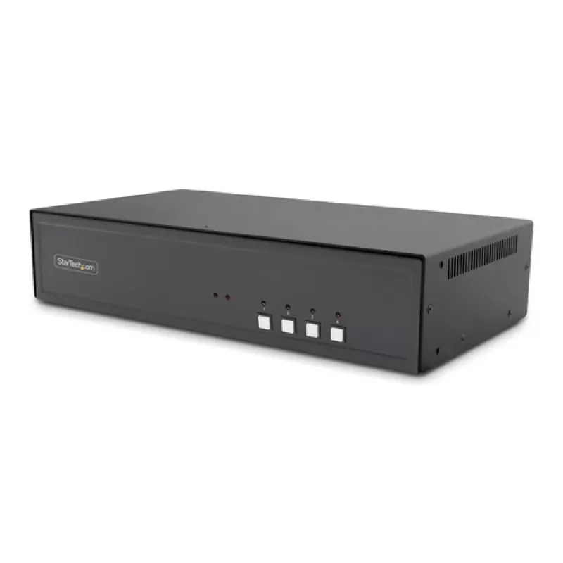 StarTech.com Secure 4-portový KVM prepínač pre dva monitory 4K DisplayPort s USB 3.0 hubom a zvukom