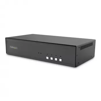 StarTech.com Secure 4-portový KVM prepínač pre dva monitory 4K DisplayPort s USB 3.0 hubom a zvukom