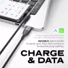 STATIK PowerPivot Pro Nylonový pletený kábel, USB-C na USB-C, 1 m, čierny