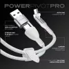 STATIK PowerPivot Pro Nylonový pletený kábel, USB-C na USB-C, 1 m, biely
