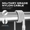 STATIK PowerPivot Pro Nylonový pletený kábel, USB-C na USB-C, 1 m, biely