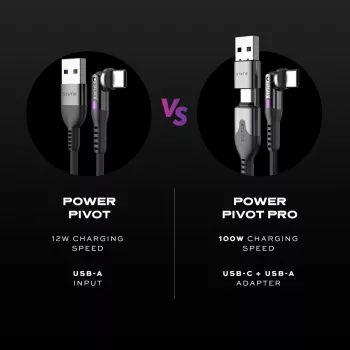 STATIK PowerPivot Pro Nylonový pletený kábel, USB-C na USB-C, 2 m, čierny