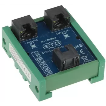 STG STG-SW-POE-3-110 PoE switch / extender, 2 PoE porty + 1 uplink, 10/100 Mbit/s