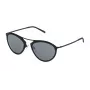 STING unisex slnečné okuliare SST07552531X - obdĺžnikový čierny rám, sivé polykarbonátové šošovky, ochrana UV400, šírka šošovky 52 mm