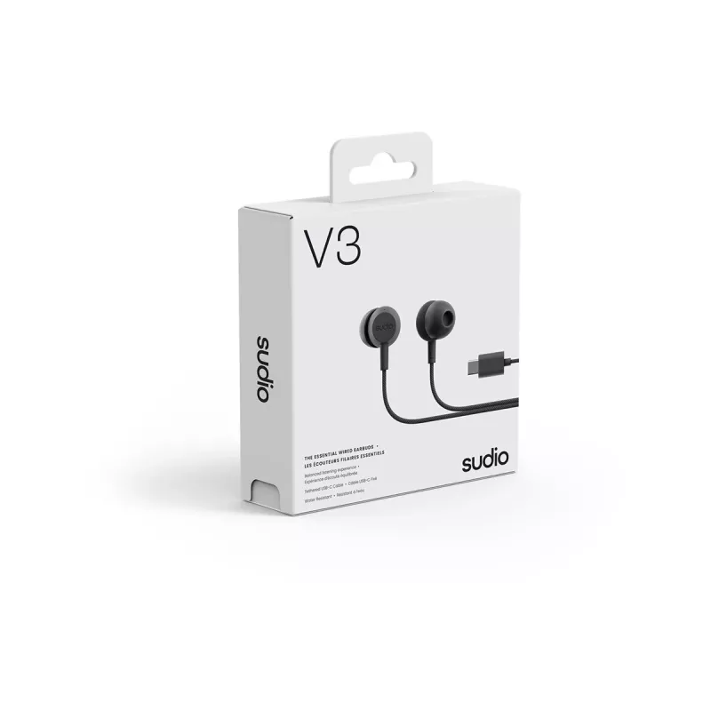 Sudio V3 bezdrôtové in-ear slúchadlá s mikrofónom, USB-C nabíjanie, Dusty Black