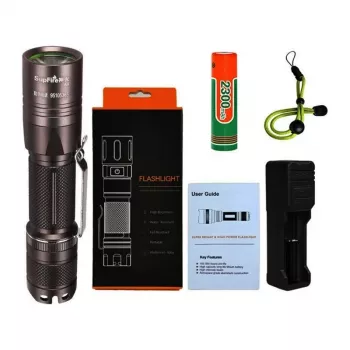 SUPERFIRE A6 baterka - 1200 lúmenov P50 LED, dosah 280 m, USB nabíjateľná, zoom, IP44