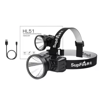 Superfire HL51 Čelová lampa, 160 lm, Micro-USB, 4 režimy, 300 m