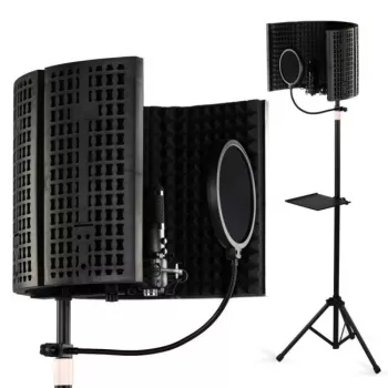 SUPRIMO AC5 SET 5-panelová akustická deliaca stena pre mikrofón, skladacia, čierna