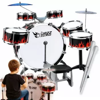 SUPRIMO K-DRUMS 2 veľká detská bicie súprava so 6 bubnami, červená/čierna