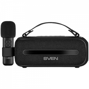 Reproduktor SVEN PS-255, čierny (12W, Bluetooth, FM, USB, karaoke mikrofón, 3600mAh)