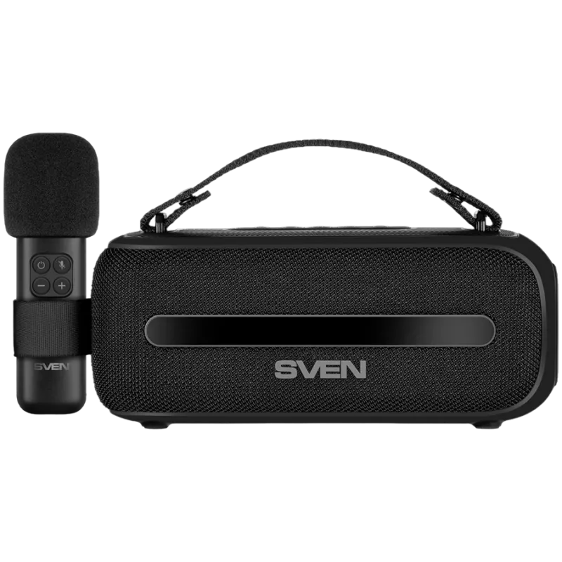 Reproduktor SVEN PS-255, čierny (12W, Bluetooth, FM, USB, karaoke mikrofón, 3600mAh)