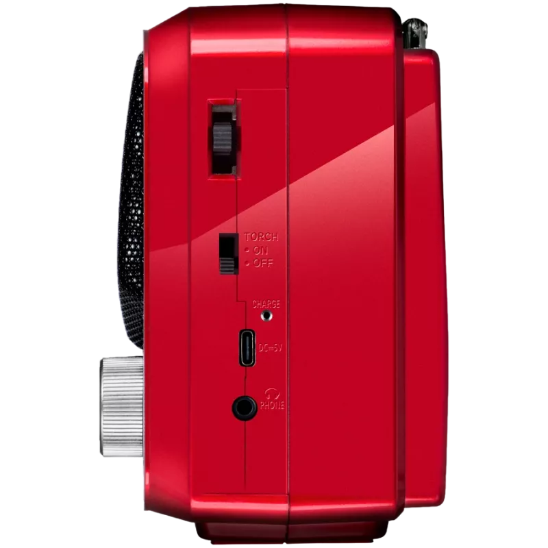 Reproduktor SVEN SRP-150 prenosný, červený (3W, Bluetooth, FM/AM/SW, USB, microSD, baterka, batéria)