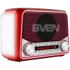Reproduktor SVEN SRP-150 prenosný, červený (3W, Bluetooth, FM/AM/SW, USB, microSD, baterka, batéria)