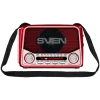 Reproduktor SVEN SRP-150 prenosný, červený (3W, Bluetooth, FM/AM/SW, USB, microSD, baterka, batéria)