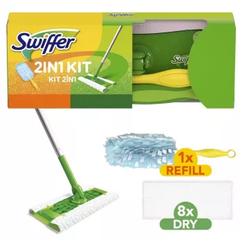 Swiffer Sweeper 2-in-1 štartovacia súprava mopu a metly na podlahu a prach