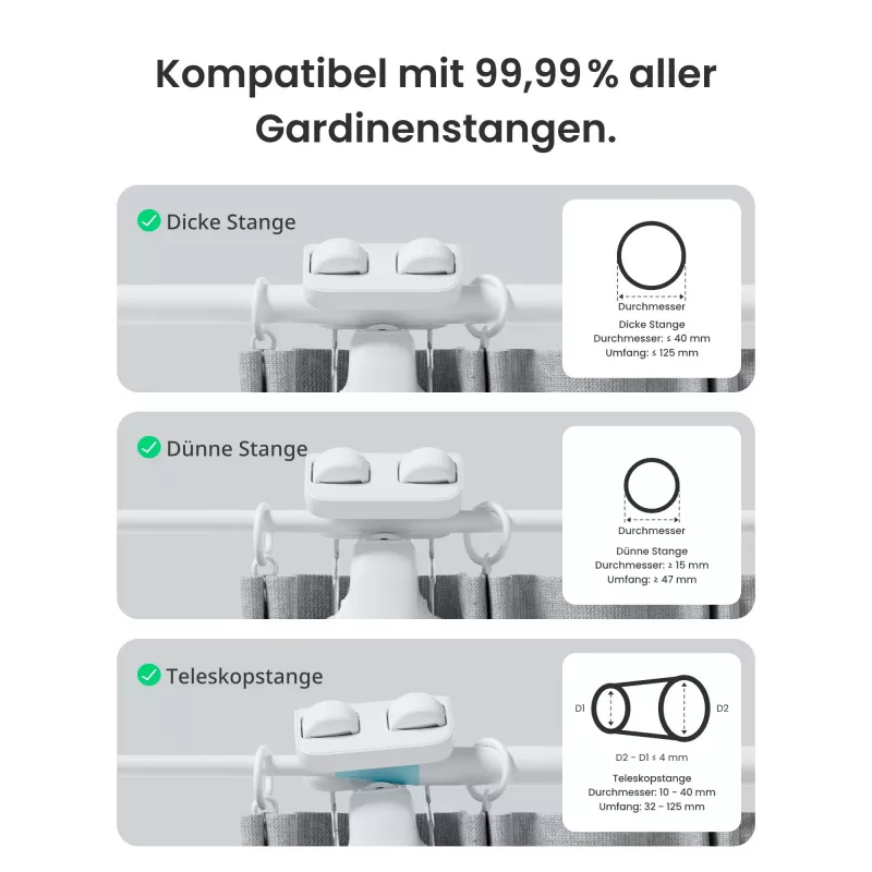 Switchbot Curtain Rod 3 (2025) Smart Curtain Motor biela