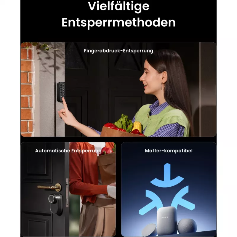 SwitchBot Ultra Touch Bundle, inteligentný zámok s Hub Mini Matter, klávesnicou a kartou, Biely
