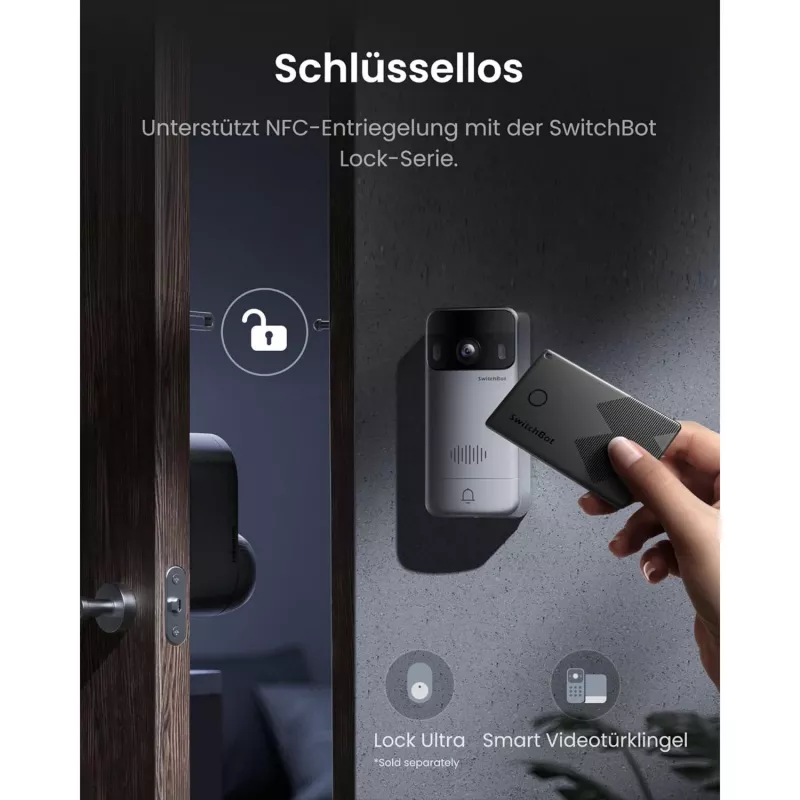 Switchbot SWB VDB-M-SW - WiFi videovrátnik s 4,3-palcovým farebným displejom (biela/strieborná)
