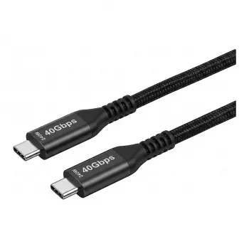 Synergy 21 USB 4.0 kábel USB-C na USB-C 1,5m čierny pletený textil 40Gbps 240W