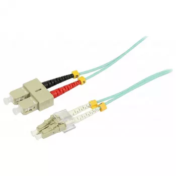 SYNERGY21 Sklenené vlákno patch kábel 10m LC-SC Duplex 50/125µm OM3 LSZH Aqua 2mm