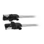 Synergy21 Patch kábel RJ45, CAT6A 500MHz, 3m, sivý, S/FTP, Slimline okrúhly d=4,5mm, TPE/LSZH (Superflex), AWG28, s CAT7 surovým konektorom, otočný konektor