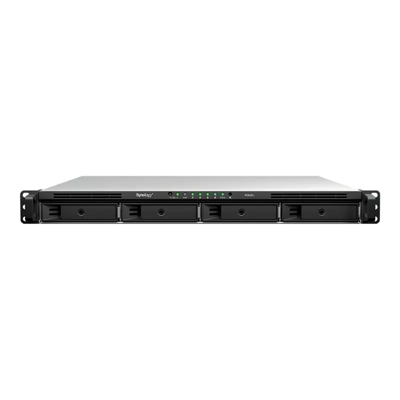 Synology RS826+ 1U Rackmount 4-Bay NAS, AMD Ryzen V1500B, 4GB DDR4 ECC, 4x 1GbE, bez pevných diskov