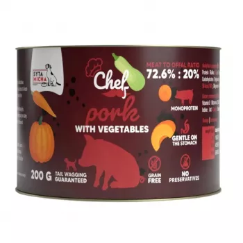 SYTA MICHA Chef Pork with Vegetables Mono mokré krmivo pre psov 200g