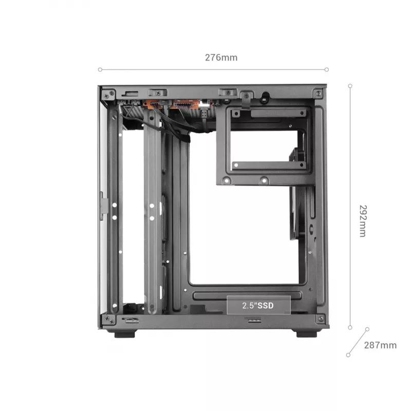 TACENS MARS MC-CUBE Micro-ATX skriňa, čierna, tvrdené sklo, ARGB, USB-C