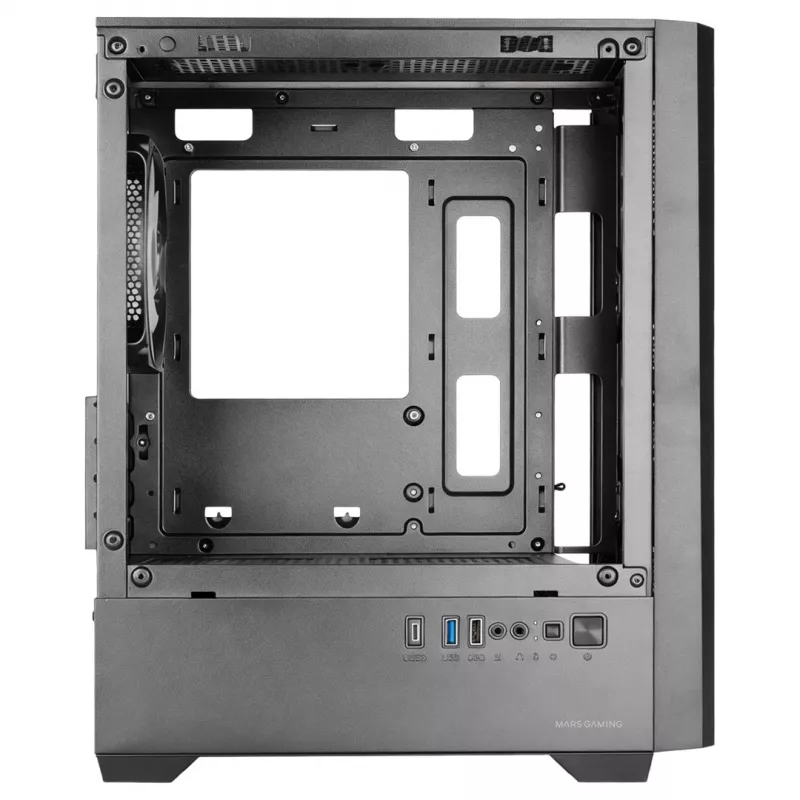 TACENS MARS MC-QUANTUM Mid-Tower ATX skriňa s 3x120mm FDB ventilátormi + 1x120mm ARGB ventilátorom, USB-C, tvrdené sklo, čierna