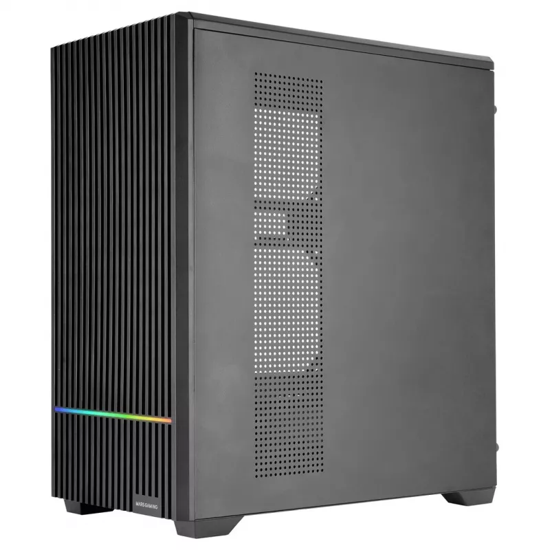 TACENS MARS MC-QUANTUM Mid-Tower ATX skriňa s 3x120mm FDB ventilátormi + 1x120mm ARGB ventilátorom, USB-C, tvrdené sklo, čierna