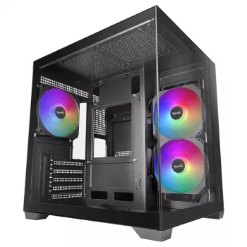 TACENS MARS MC-VIEW3 Micro-ATX skriňa s 3x ARGB ventilátormi, USB-C, tvrdeným sklom