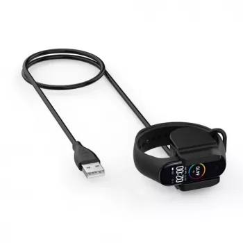 Tactical Xiaomi Mi Band 4 USB nabíjací kábel s klipom čierny