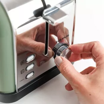 Taurus Vintage hriankovač v olivovo zelenej, 1500 W, 2 dlhé štrbiny, 7 stupňov opečenia, rozmrazovanie, ohrievanie, nehrdzavejúca oceľ