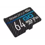 Team Group GO Card MicroSDXC 64GB UHS-I U3 Speed Class 10 V30 A1 s SD adaptérom - čierna