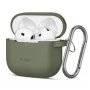 Tech-Protect Apple AirPods 4 silikónové puzdro s háčikom olivovo zelená