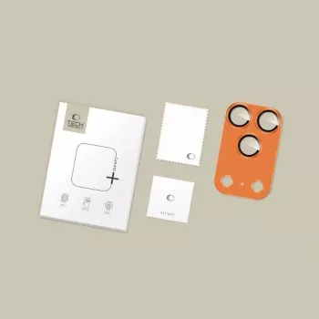 Tech-Protect CamFull Fit Ochrana objektívu fotoaparátu pre Apple iPhone 17 Pro, Cosmic Orange