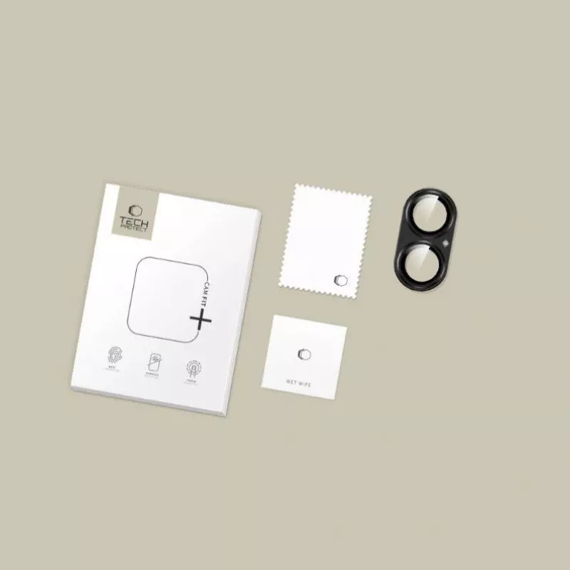 Tech-Protect CamFull Fit+ Ochrana objektívu fotoaparátu pre Apple iPhone 17, Čierna