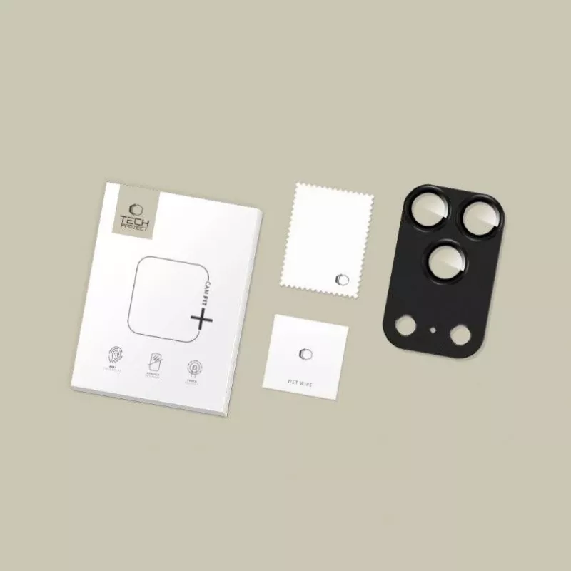 Tech-Protect CamFull Fit Ochrana objektívu fotoaparátu pre Apple iPhone 17 Pro Max, Čierna