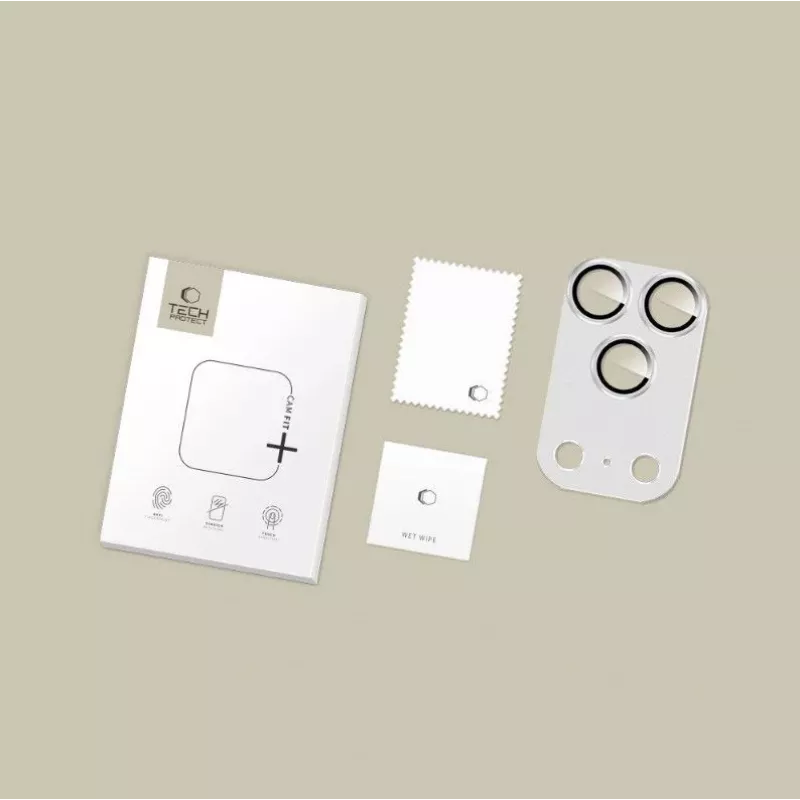Tech-Protect CamFull Fit ochrana objektívu fotoaparátu pre Apple iPhone 17 Pro Max - strieborná