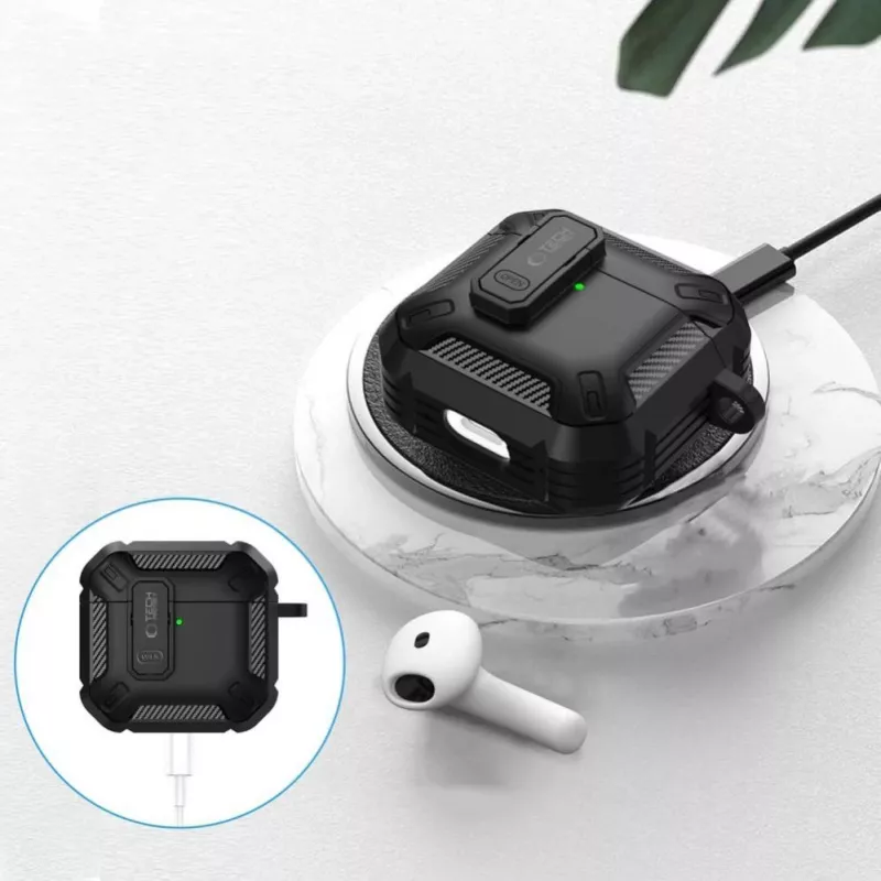 Tech-Protect Carbonox puzdro pre AirPods 4 - čierna