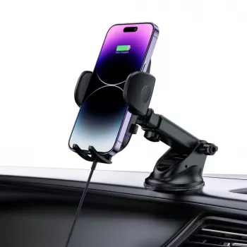 Tech-Protect CM15W-V1 univerzálny držiak na mobil do auta s 15W Qi nabíjačkou pre palubnú dosku a ventiláciu - čierny