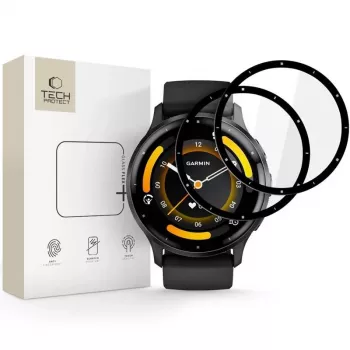 Tech-Protect Glass Flex+ hybridné sklo ochrana displeja pre Garmin Venu 3 (balenie 2 ks, čierny okraj)