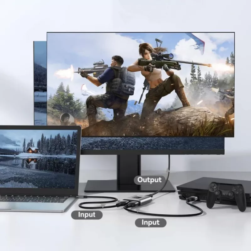 Tech-Protect HB07 USB-C hub adaptér 2-in-1 HDMI 4K 60Hz - sivý